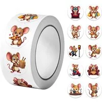 Ware aus aller Welt Aufkleber 500 Aufkleber Mäuse Sticker für Kinder Bastelprojekte, (500tlg)