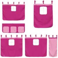 vidaXL Bett Vorhänge für Hochbett Rosa Polyester