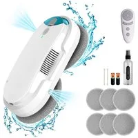 Grenintol Fensterputzroboter Automatischer Fensterputzroboter 3800PA,Fenstersauger mit Water Tank, Fensterputzer Elektrisch mit Intelligentes Kantenerkennungssystem