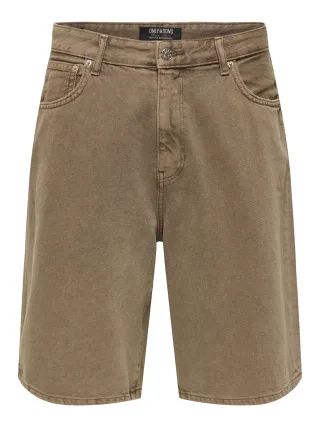 ONLY&SONS - ONSCARL BROWN 6602 TAI DNM SHORTS Brown Denim - Gr. - M
