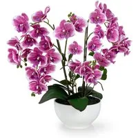 Kunstorchidee PASCH® XXL Orchidee künstlich wie echt (56cm) in Hochglanz-Keramiktopf Orchidee, PASCH