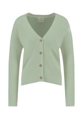 FYNCH-HATTON - CARDIGAN COTTON sage green - Gr. - XXL