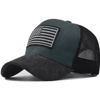 Sporty Trucker Cap U.S.A. Flag Fahne USA Basic Retro Amerika Trucker Mesh Baseballcap im vintage used Look