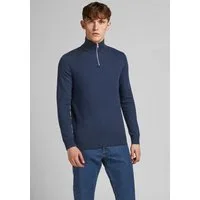Jack & Jones Strickpullover EMIL KNIT HALF ZIP mit kurzem Reißverschluss im Troyer-Look
