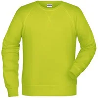 James & Nicholson Sweatshirt Herren Sweatshirt im Raglanschnitt aus Bio-Baumwolle 8022 Kragen und Armbündchen mit Elasthan