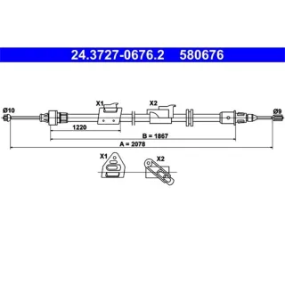 ATE Handbremsseil hinten links Ford Galaxy Mondeo IV