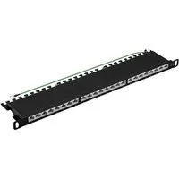 ProfiPatch Patchpanel Verteilerfeld Cat. 6A 19 Zoll Rackeinbau Netzwerk-Patch-Panel (24 Ports, 0.5 HE)