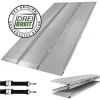 TRUTZHOLM Auffahrrampe DREIBREIT 2-fach klappbar 222 cm 1650 kg Verladerampe Alu geriffelt (1-St., Inkl. 2x Spanngurt), Geriffeltes, rutschfestes Profil