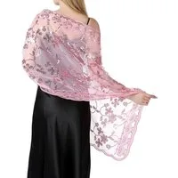 Zaewry Modeschal Schals und Tücher für Abendkleider – Elegante, transparente Damen, Jahre mit Blumenmuster, ideal für Hochzeiten