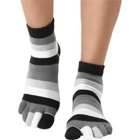 H.I.S Zehensocken Fünf Finger Socken, Zehenspalt Design, Geeignet für den Alltag (Packung, 1-Paar) im Streifenmuster weich und atmungsaktive Baumwolle