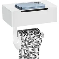 SEHAUSEU Toilettenpapierhalter edelstahl mit Feuchttücherbox, selbstklebend oder Bohren, weiß,schwarz