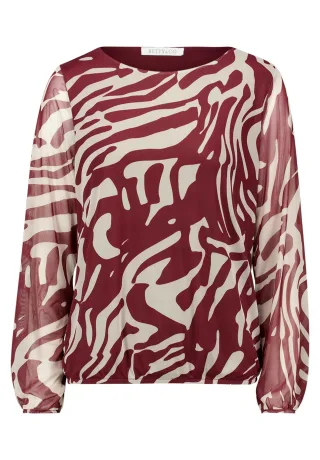 Betty & Co - Mesh-Shirt Nature/Dark Red - Gr. - S