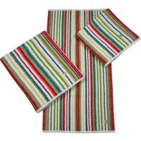 ROSS Duschtuch Multicolor, Frottier (1-St), mit Streifen und gesticktem ROSS-Emblem