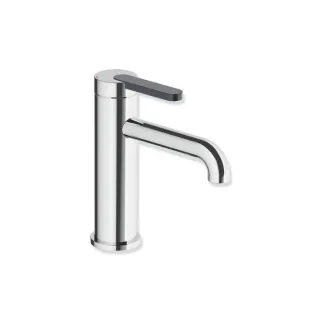 Hewi AQ477 Einhebel-Waschtischarmatur AQ1.12M1134092 Ausladung 130 mm, ohne Ablaufgarnitur, farbiger Griff, chrom / anthrazgrau