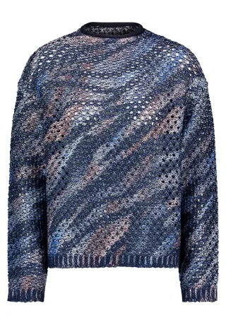 Betty Barclay - Grobstrick-Pullover Blau/Braun - Gr. - 38