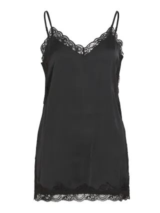 VILA - VIONARA LACE SINGLET/SPI Black Beauty - Gr. - 38