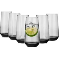 Sendez Longdrinkglas 6 schwarze rauchfarbene Cocktailgläser 430ml Saftgläser, 6-tlg., Glas