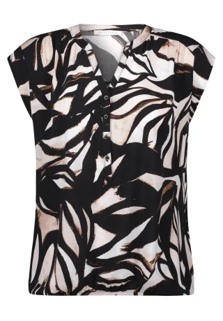 Betty & Co - Blusentop black/nature - Gr. - 36