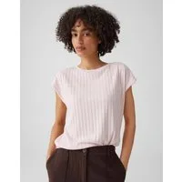 OPUS Kurzarmshirt Sapino aus Jersey mit Rippstruktur leichte Transparenz, weicher Griff, Casual