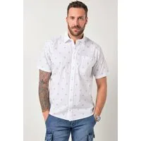 JP1880 Kurzarmhemd Hemd Halbarm Alloverdruck Kentkragen Modern Fit