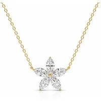 ROUGEMONT Silberkette Elegante Damen Halskette Flower Design 925 sterling Silber, Strahlender Steinbesatz Hochglänzende Zirkonia für maximalen Sparkle