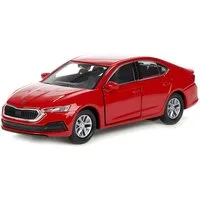 Welly Modellauto SKODA Octavia IV Modellauto 12cm aus Metall Modell Auto 99 (Rot), Spielzeugauto Spielzeug Kinder Geschenk