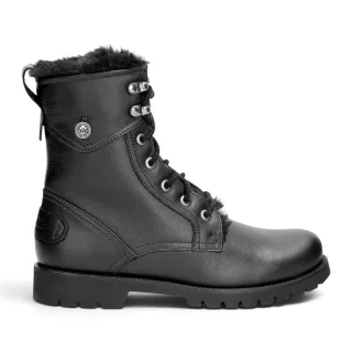 Panama Jack Wasserdichte warme Schnürstiefel aus schwarzem Leder für Damen - Benissa B2