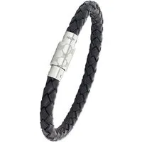 JOOP! Lederarmband JOOP! Herren Armband 2023437 Leder Edelstahl 21 cm (kein Set, 1-tlg., kein Set)