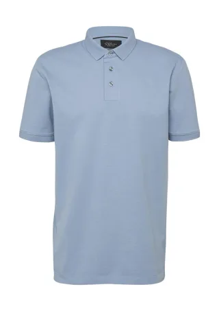 s.Oliver BLACK LABEL - Poloshirt aus elastischem Baumwollmix-Piqué blau - Gr. - S