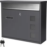 ML-DESIGN Briefkasten Wandbriefkasten Postkasten Design Briefkastenanlage Postbox, Standbriefkasten inkl. 2 Schlüssel Stahl