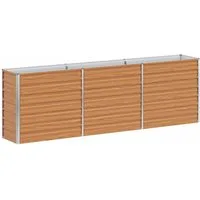 vidaXL Hochbeet Hochbeet Hellbraun 240 x 40 x 77 cm Verzinkter Stahl (1 St)