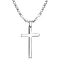 LuxusKollektion Kreuzkette Kreuz Kette Herren Edelstahl Anhänger Halskette Silber/Schwarz/Gold 4