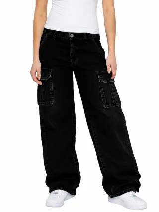 Enzo | Damen Cargo Baggy Jeans
