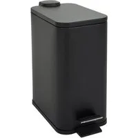 SVITA Mülleimer ST5, Treteimer, Softclose-Funktion, 5L, Stahl pulverbeschichtet, Schwarz