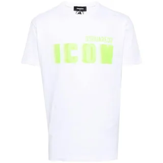 Dsquared2 Cool Fit grünes Blur Icon Logo weißes T-Shirt