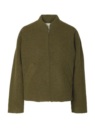 selected women - SLWJACQUELINE WOOL BLEND JACKET NOOS Fir Green - Gr. - 38
