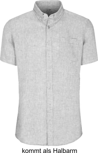 COMMANDER Finest Clothing - Hemd, 1/2 Arm taupe - Gr. - XL