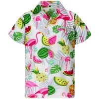 King Kameha Hawaiihemd "Flamingo Melone" Funky Hawaiihemd Herren Kurzarm Fronttasche Stylish