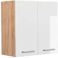 Vicco Hängeschrank R-Line, Weiß Hochglanz/Goldkraft Eiche, 60 cm (1-St)