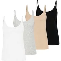 SUBLEVEL Shirttop 4er-Pack Tanktops Spaghetti-Träger Basic (4-tlg) Ripp Tank-Top