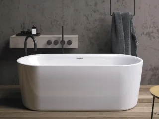 Riho freistehende Badewanne Modesty 170x76 seidenmatt weiß/schwarz, B090005220 B090005220