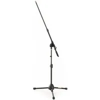MUSIC STORE Mikrofonständer, (Mikrofonstativ Mikroständer schwarz mit Dreibein und verstellbaren Schwenkarm Ständer Bass Drum mit Kabelklemmen Höhe 550 mm bis 800 mm, Stative & Halter, Mikroständer), Mikrofonstativ, verstellbarer Schwenkarm, Bass Dru