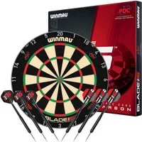 Winmau Dartscheibe Winmau Blade 6 Triple Core Set mit 2 Sets Darts, (Dartscheibe mit Dartpfeilen)