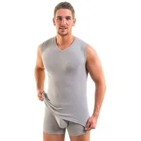 HERMKO Unterhemd 3050 Bio-Baumwolle, Muskelshirt,Vest, V-Ausschnitt, breite Achsel