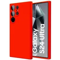 CoolGadget Handyhülle Silikon Case für das Samsung Galaxy S24 Ultra Slim TPU Cover 6,8 Zoll, Weiche Schutz Hülle mit Innen Fleece aus Stoff Handy Tasche