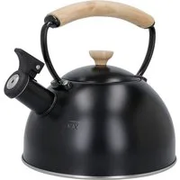 La Cafetière Wasserkessel La Cafetière, Edelstahl 18/10 (1-tlg), pfeifend, mit Holzgriff, 1,6 Liter, Induktion