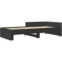 vidaXL Bett Bettgestell Schwarz 75x190 cm Holzwerkstoff