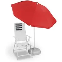 relaxdays Balkonschirm Sonnenschirm 180 cm, rot
