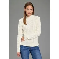 AJC Strickpullover mit modischem Zopfmuster und Stehkragen