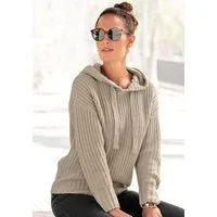 LASCANA Kapuzenpullover aus weichem Grobstrick, weicher Strickpullover mit Kapuze
